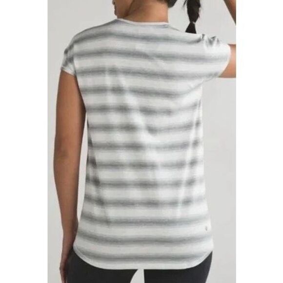 Lululemon Find Your Zen Short Sleeve Capilano Striped Tee Shirt Women's Size 6 - Picture 2 of 10